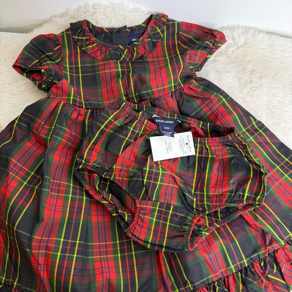 Ralph Lauren Polo Girls Christmas Holiday Fancy Dress Plaid EUC 24 Months - Picture 1 of 8